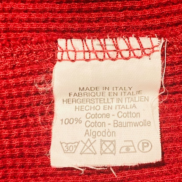 Brandy Melville burgundy red waffle knit slightly cropped thermal top. - Picture 4 of 5